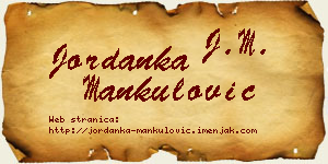 Jordanka Mankulović vizit kartica